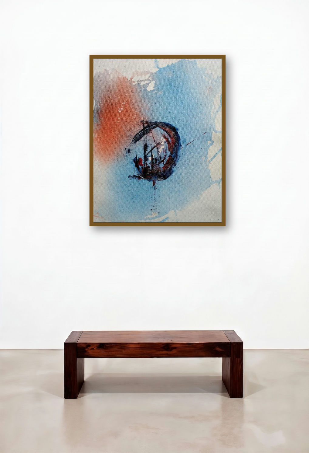 City In The Sea (Cosmic Seed) by artist Trapti Porwal displayed in a Eclectic Hotel Lobby