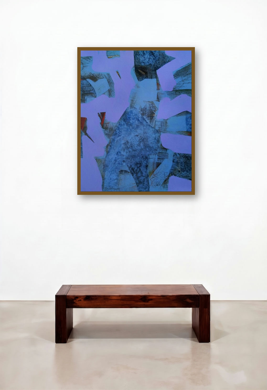 City Life 3 (A Study in Blue) by artist Prabinkumar Nath displayed in a Industrial Foyer