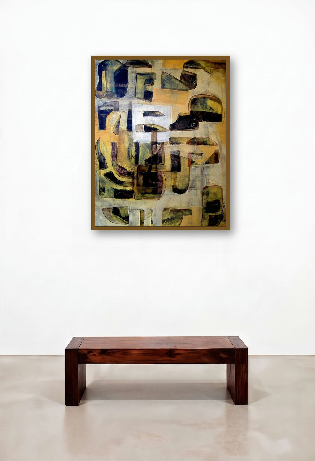 City Of Darkness (Intersections) by artist Prabinkumar Nath displayed in a Art Deco Reception Area