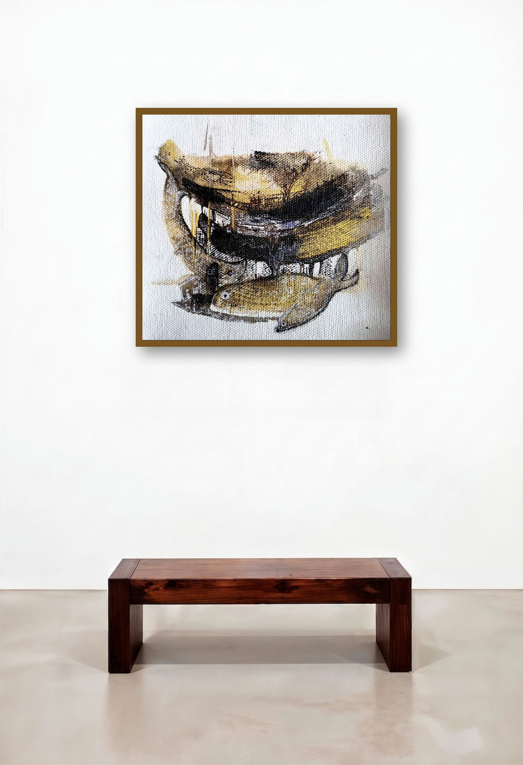 City Of Hope (Golden Echoes) by artist Trapti Porwal displayed in a Designer Penthouse