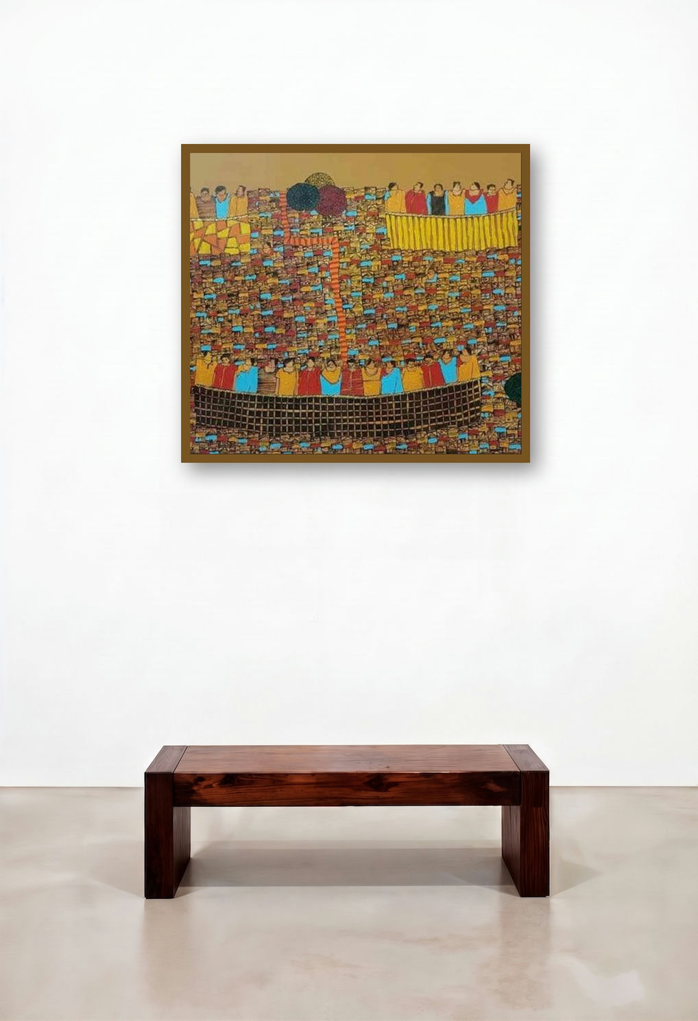 Cityscape 32 (A Shared Journey) by artist Rama Krishna V displayed in a Eclectic Foyer
