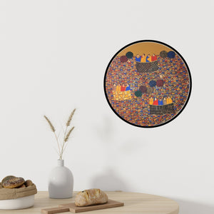 In-situ view of Rama Krishna V's 'Cityscape 4 (A World in View)' painting in a room