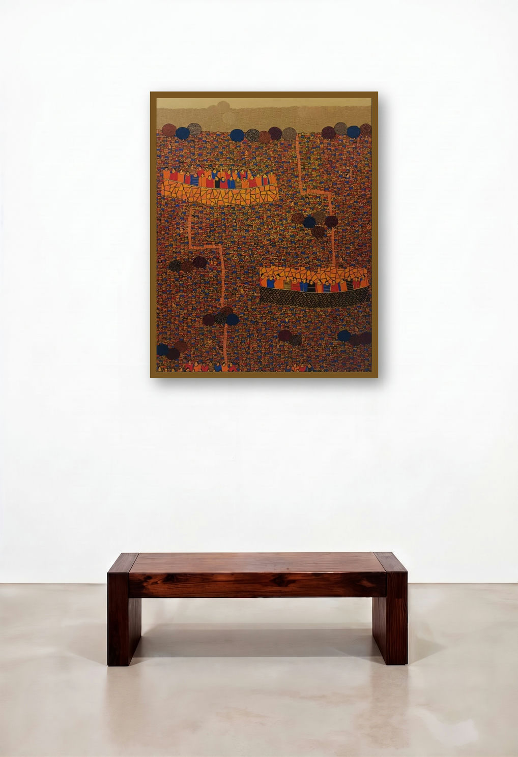 Cityscape 83 (Cityscape Tapestry) by artist Rama Krishna V displayed in a Modern Foyer