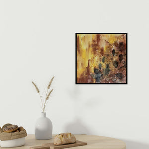 In-situ view of Amit Pithadia's 'Cityscape Abstract (Sun-Drenched Landscape)' painting in a room