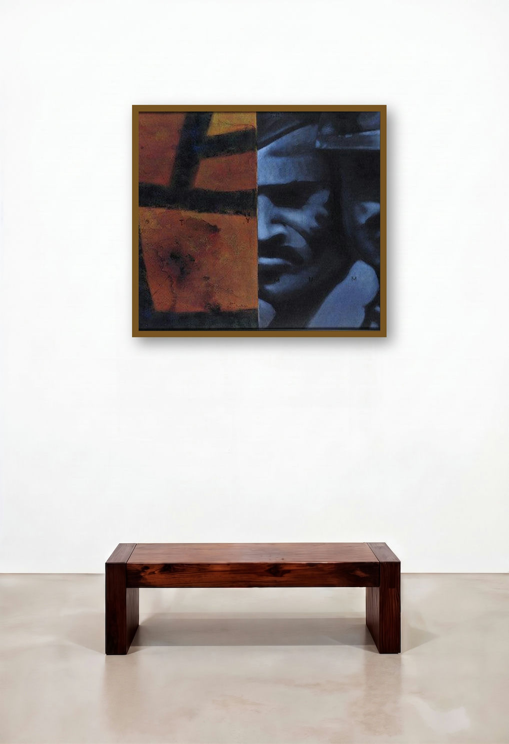 Cityscape (Diptych) by artist Baiju Parthan displayed in a Urban Loft Hallway