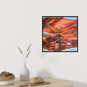 In-situ view of Anand Kumar's 'Civilization 2 (Eternal Love)' painting in a room