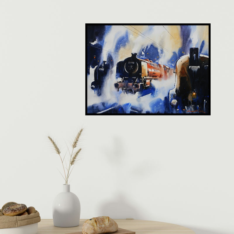 In-situ view of Ananta Mandal's 'Classic Old Ii' painting in a room