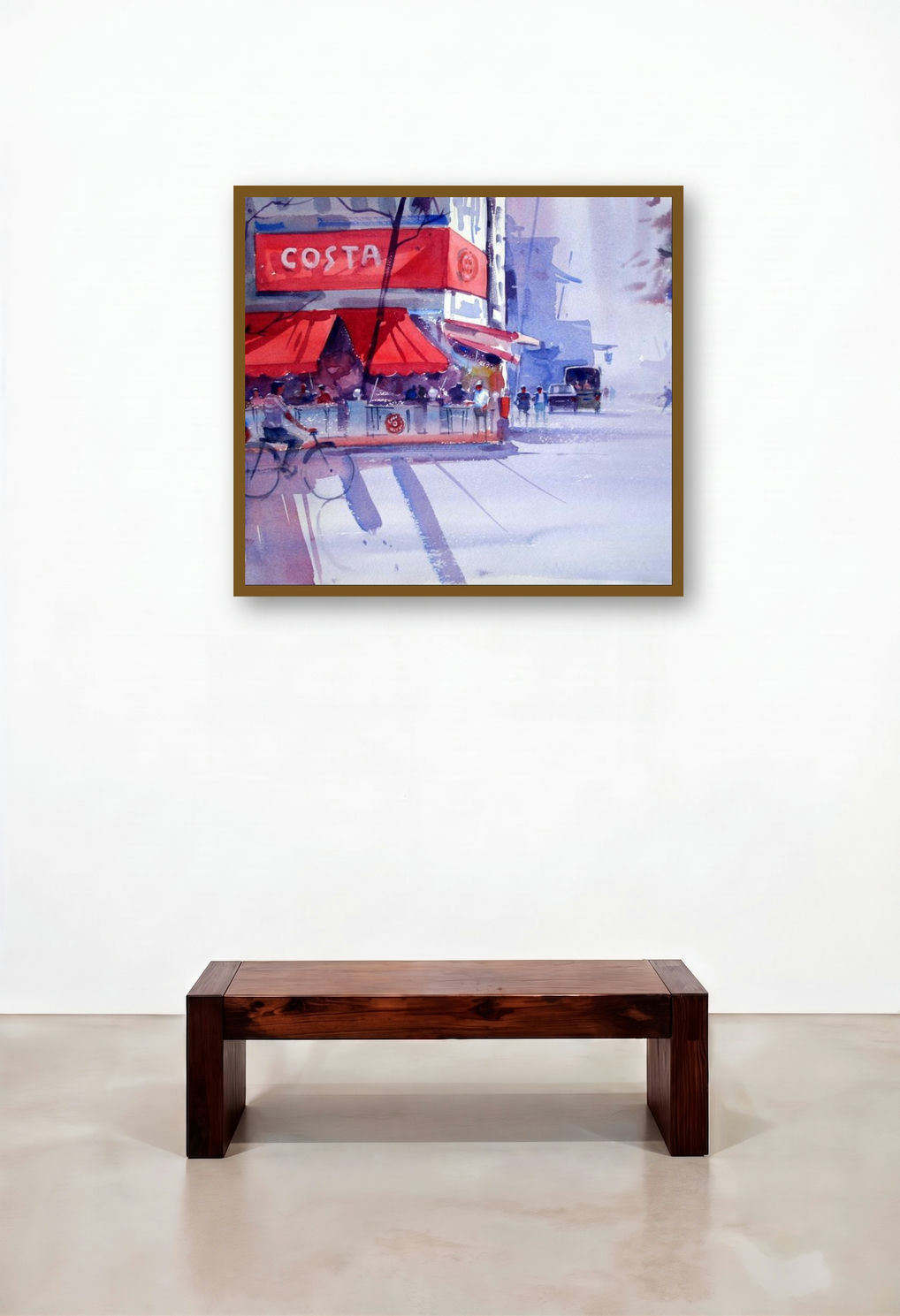 Coffee Time by artist Ravee Songirkar displayed in a Boutique Hotel Style Home Office