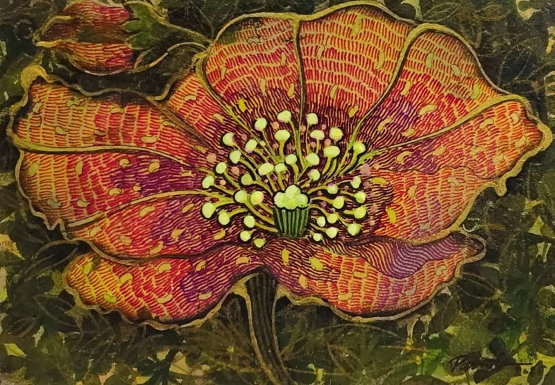 Color Sonata' nature mixed-media painting by artist Yogesh Powale, 6x8 inch, on paper