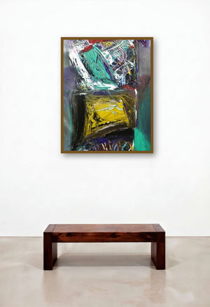 Color Stroke Abstract by artist Arun K Mishra displayed in a Mid-Century Modern Hallway