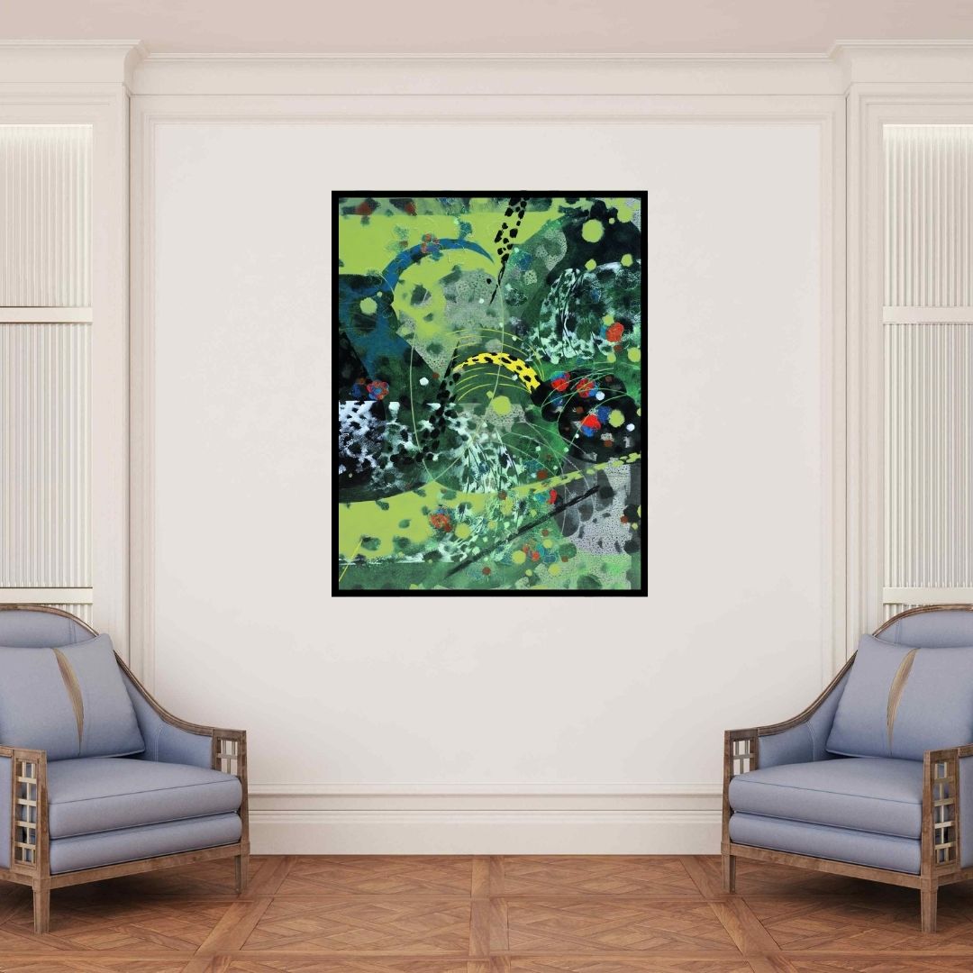 In-situ view of Asif Sharief Shaikh's 'Colors Of Life 152' painting in a room