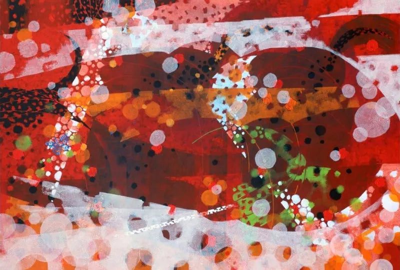 Abstract acrylic painting titled 'Colors Of Life 262', 48x72 inch, by artist Asif Sharief Shaikh on Canvas