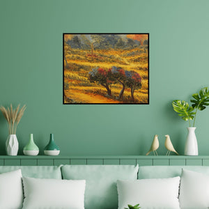 Preview of 'Colours Of Nature' Painting by Krupa Shah shown on a wall in a furnished room.
