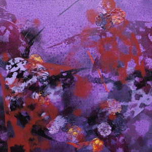 Abstract acrylic painting titled 'Colours Of Life 132', 18x18 inches, by artist Asif Shaikh on Canvas