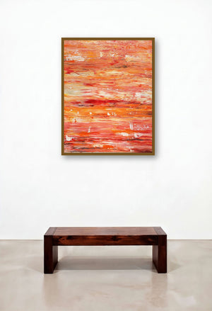 Colours of the Ocean (Ember Glow) by artist Manju Lamba displayed in a Traditional Hallway
