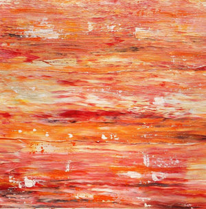Colours of the Ocean (Ember Glow) by Manju Lamba, Original Acrylic Abstract Painting on Canvas, X-Small Square Wall Art