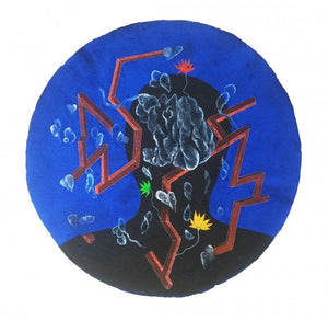 contemporary mixed media painting titled 'Comlexity Iii', 36x36 inches, by artist Devidas Agase on Paper