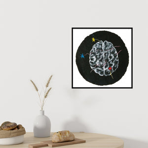 In-situ view of Devidas Agase's 'Complexity (Cerebral Harmony)' painting in a room