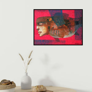 In-situ view of Mihir Kayal's 'Composition 1 (Transformation)' painting in a room