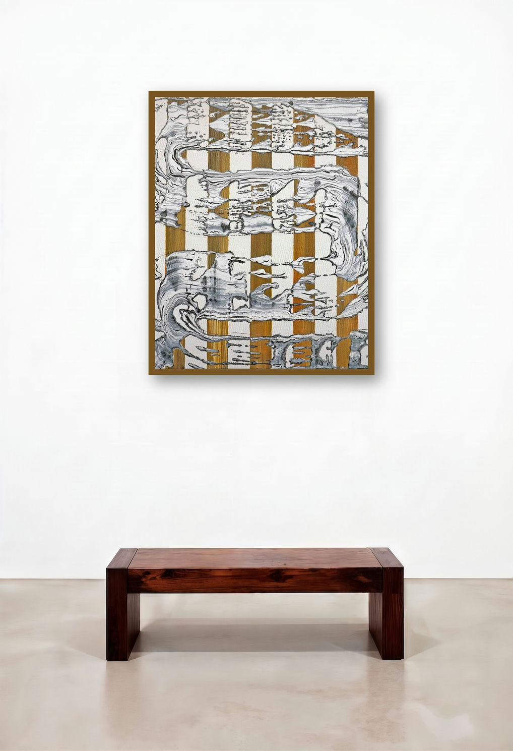 Composition 323 (Urban Tapestry) by artist Sumit Mehndiratta displayed in a Art Deco Foyer