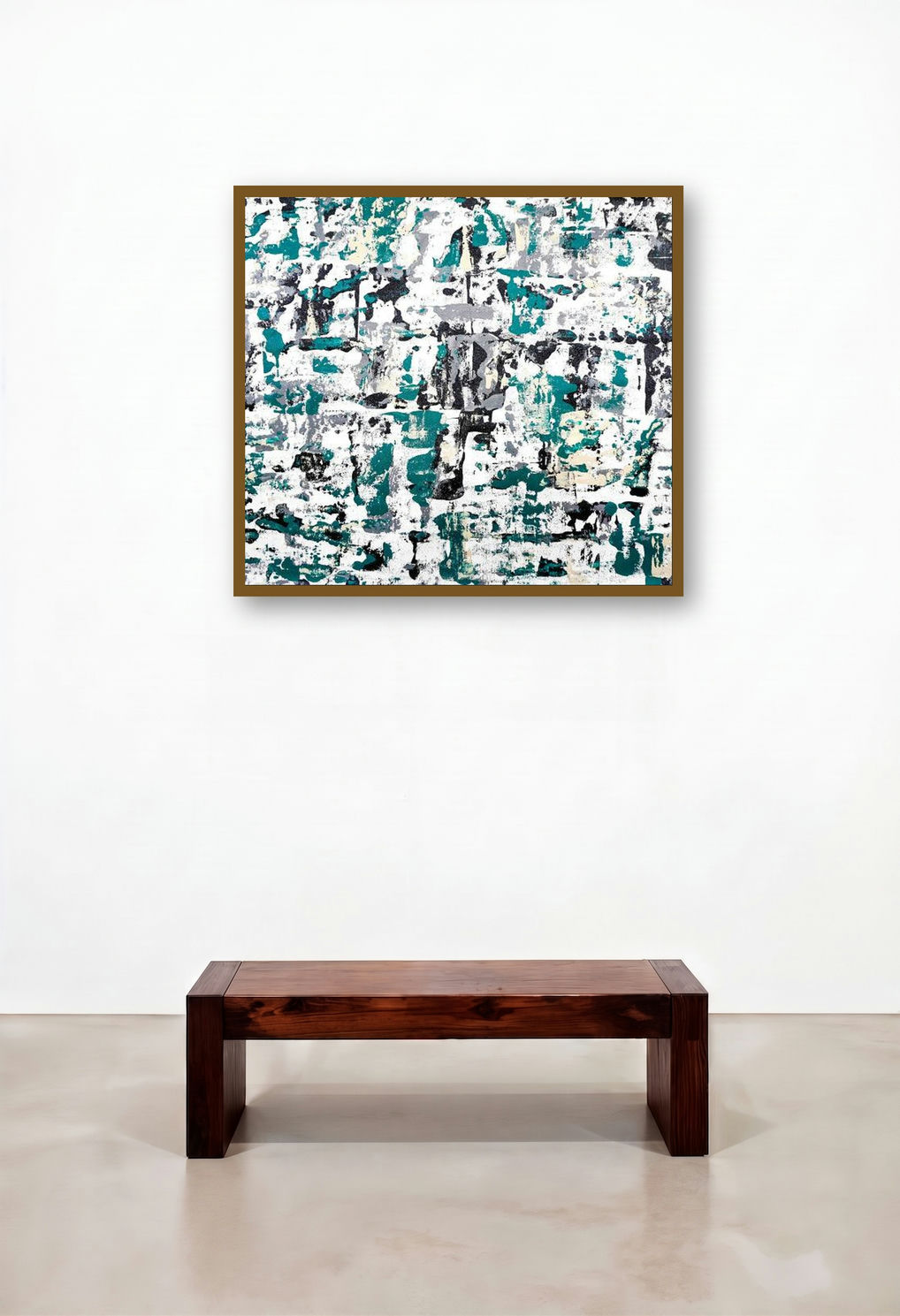 Composition 325 (Urban Tapestry) by artist Sumit Mehndiratta displayed in a Elegant Hotel Lobby