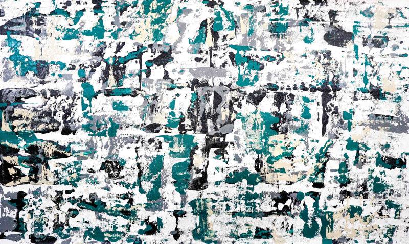 Abstract acrylic painting titled 'Composition 325', 30x53 inches, by artist Sumit Mehndiratta on Canvas