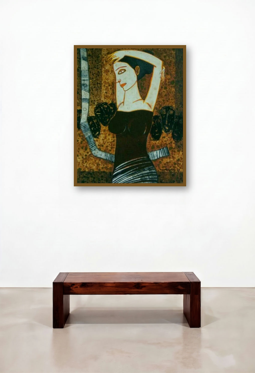 Composition 7 by artist Mihir Kayal displayed in a Luxury Hallway