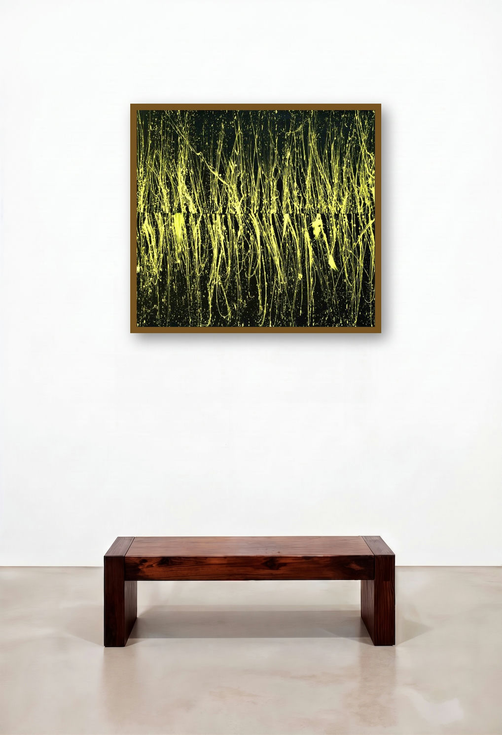 Composition No 275 (Energetic Expression) by artist Sumit Mehndiratta displayed in a Japandi Home Office
