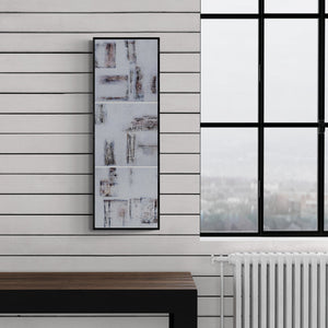 Preview of 'Conceptual Dreams (Memory Traces)' Painting by Goutam Mukherjee shown on a wall in a furnished room.