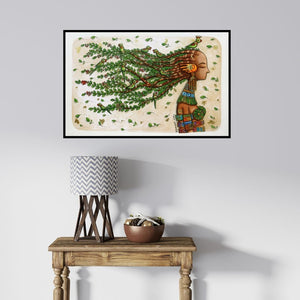 In-situ view of Dhimant Vyas's 'Concord 54 (Bird Sanctuary)' painting in a room