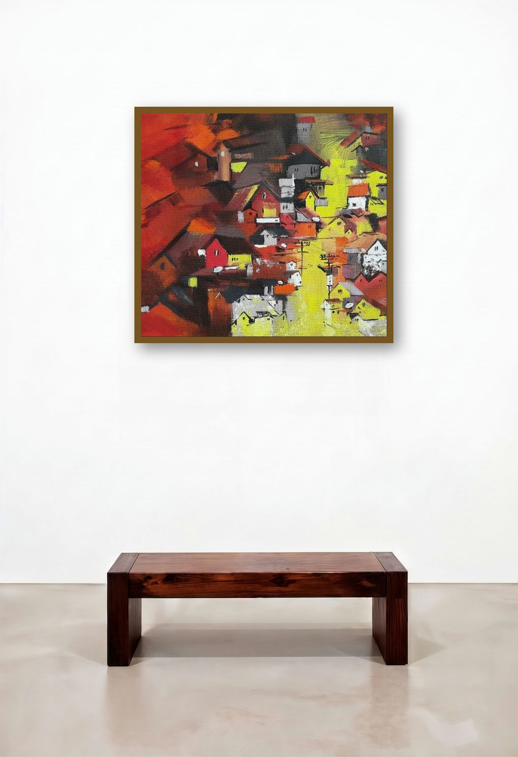 Concrete Forest (Concrete Jungle) by artist Sunil Bambal displayed in a Designer Reception Area