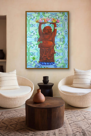 Conscious Of Vastu (The Traveler's Burden) by artist Kushal Kumar displayed in a Luxury gallery
