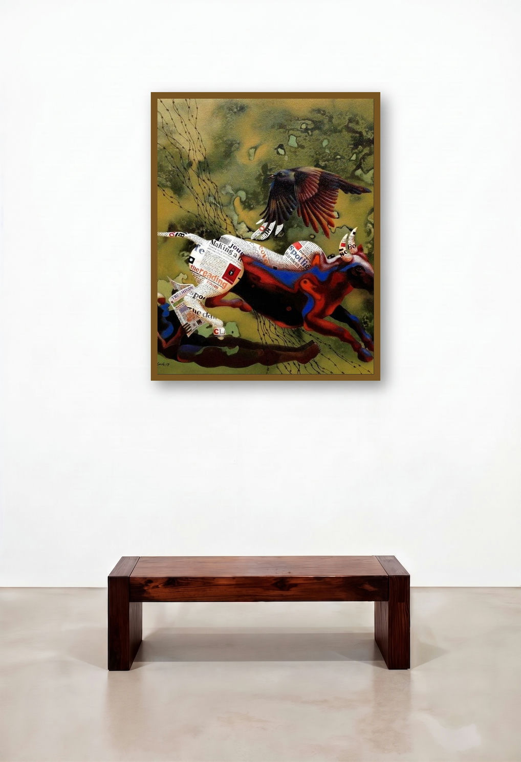 Contemporary Society 92 (Unbound) by artist Kandan G displayed in a Classic Reception Area