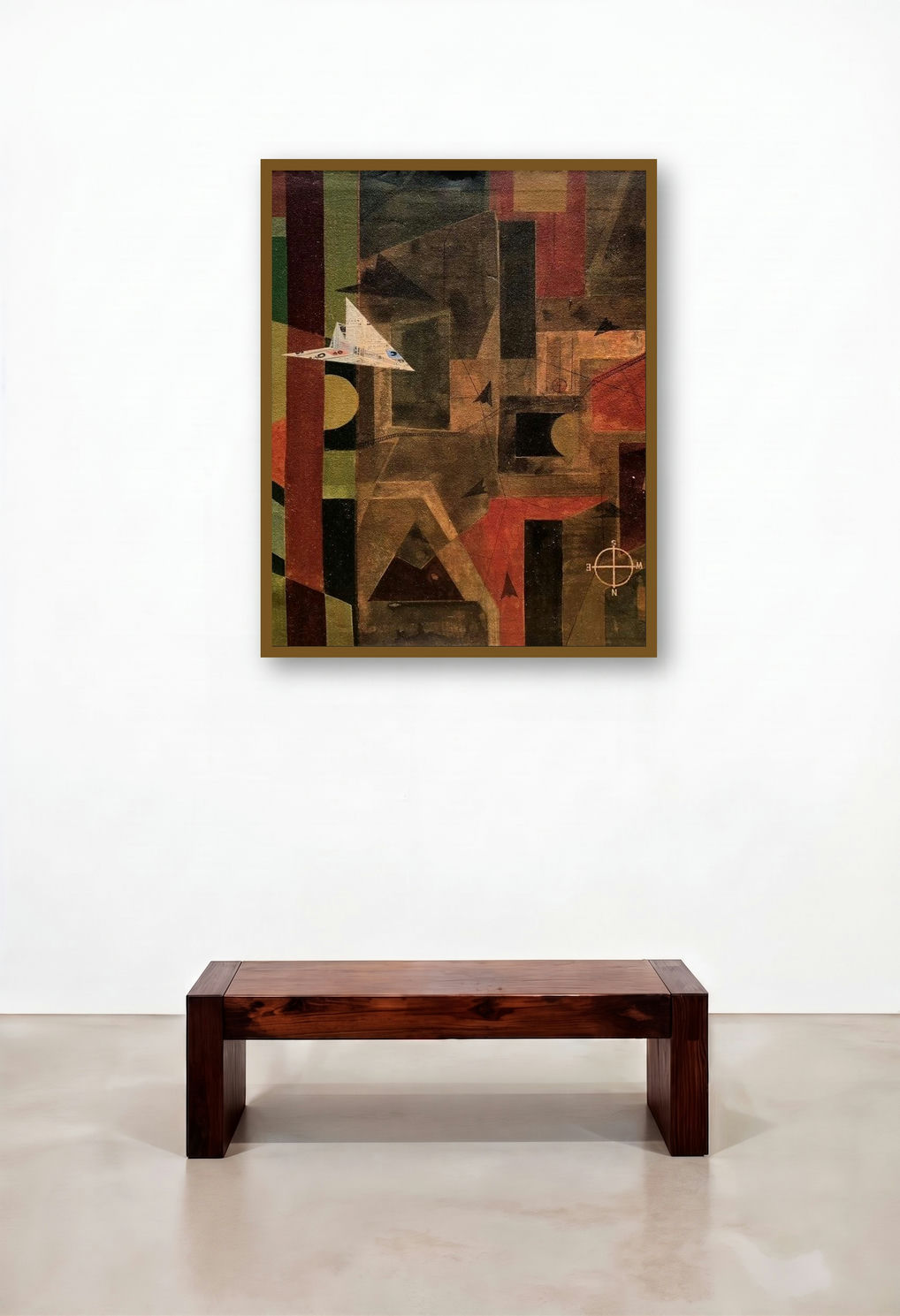 Contemporary Society 93 (Abstract Voyage) by artist Kandan G displayed in a Traditional Reception Area
