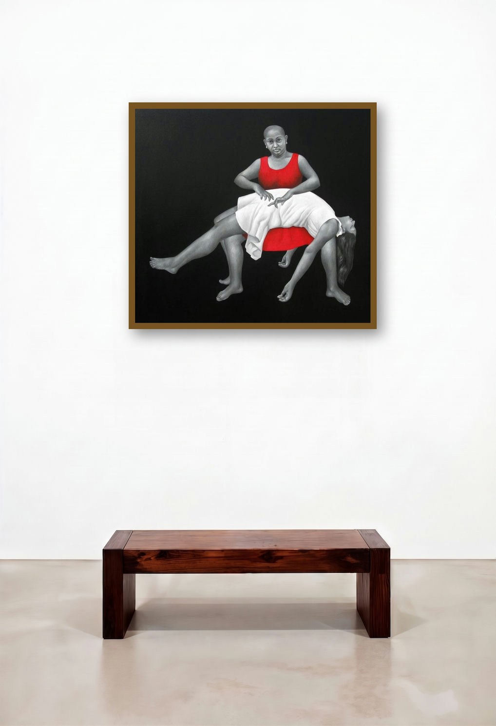 Conundrum Of The Self Impelled by artist Daina Mohapatra displayed in a Contemporary Luxury Dining Room