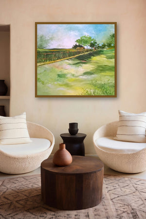 Countryside (Rural Reverie) by artist Shubhamshiva displayed in a Modern gallery