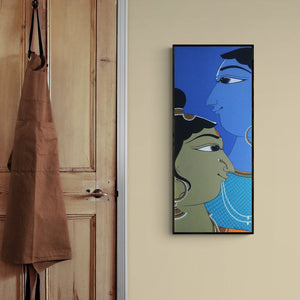 In-situ view of Shahed Pasha's 'Couple (Love Story)' painting in a room