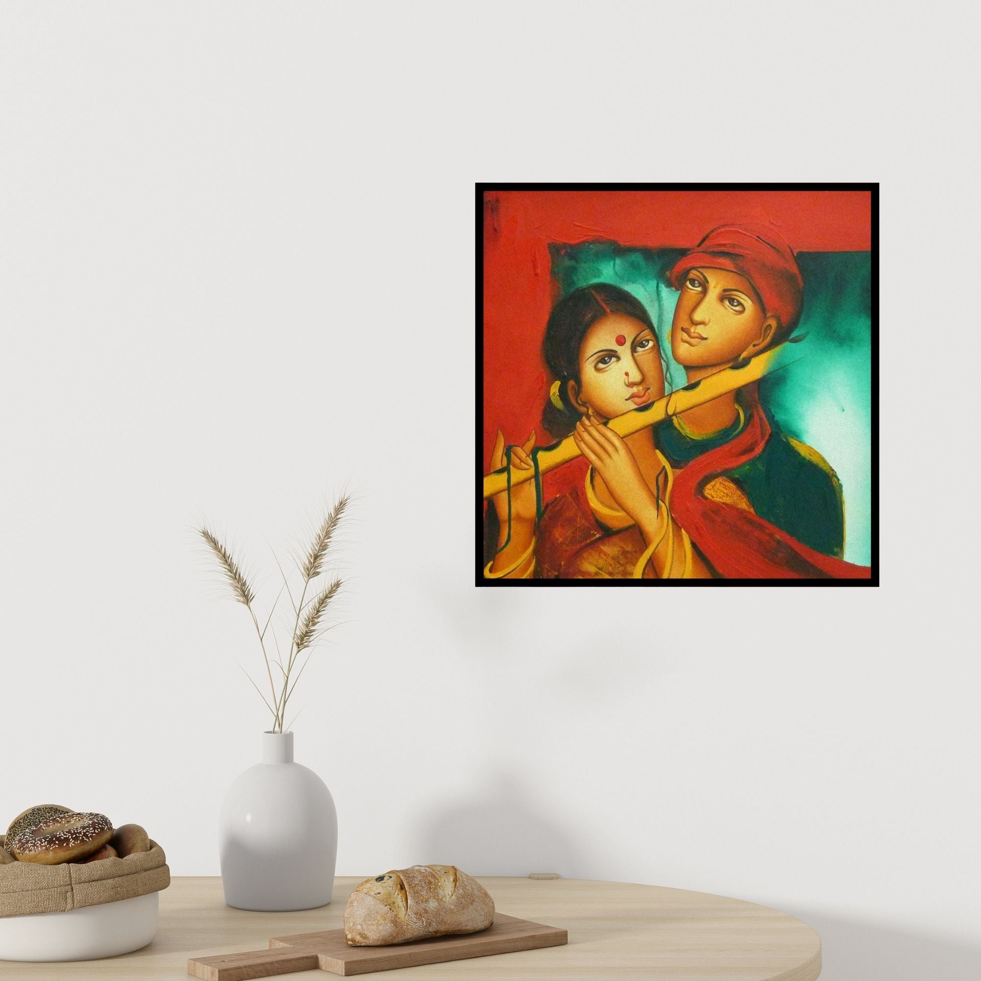 In-situ view of Monica's 'Couple In Love' painting in a room