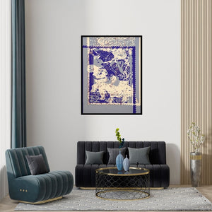 Preview of 'Couple On Ticket (Nature's Embrace)' Painting by Niraja Bhuwal shown on a wall in a furnished room.