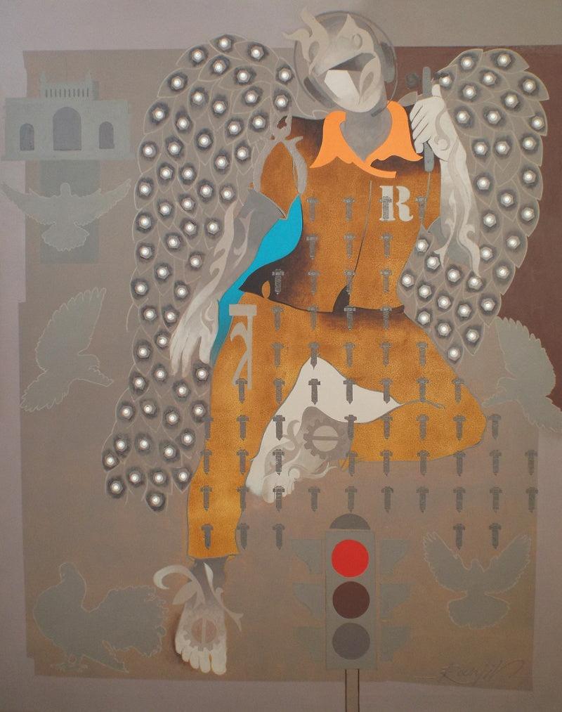 Figurative acrylic painting titled 'Creation 6', 60x48 inches, by artist Ranjit Singh on Canvas