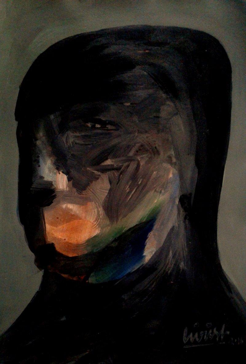 Figurative acrylic painting titled 'Creative Art Works 11', 11x14 inches, by artist GIRISH CHANDRA VIDYARATNA on Paper