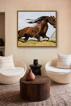 Creative Horse 1 (Equine Majesty) by artist Gouse Baig displayed in a Minimalist gallery