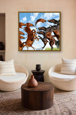 Creative Horse 2 (Equine Rhapsody) by artist Gouse Baig displayed in a Indian Art gallery
