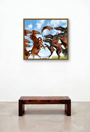 Creative Horse 2 (Equine Rhapsody) by artist Gouse Baig displayed in a Industrial Reception Area