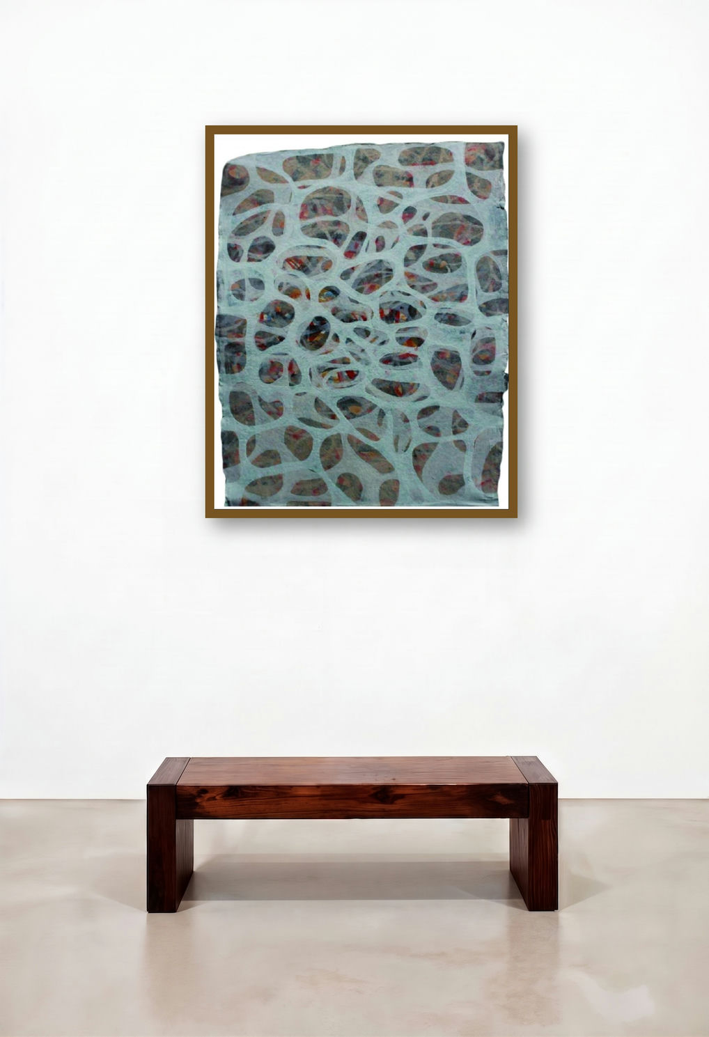 Creative Landscape 1 (Organic Network) by artist Sudhir Pawar displayed in a Designer Living Room