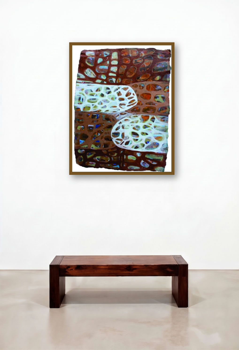 Creative Landscape 3 (Earthy Abstraction) by artist Sudhir Pawar displayed in a Eclectic Lounge