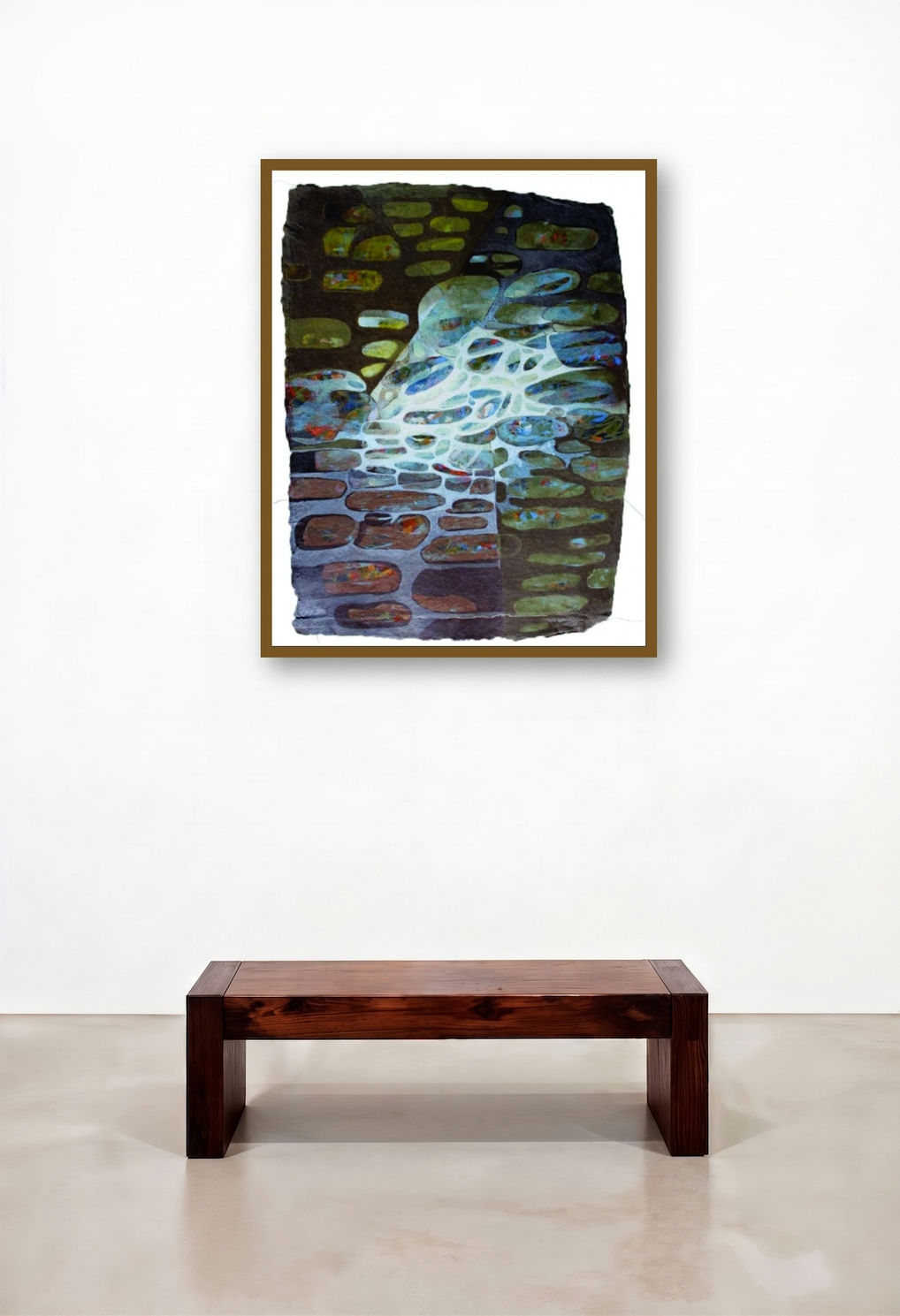 Creative Landscape 4 (Hidden Depths) by artist Sudhir Pawar displayed in a Urban Loft Bedroom