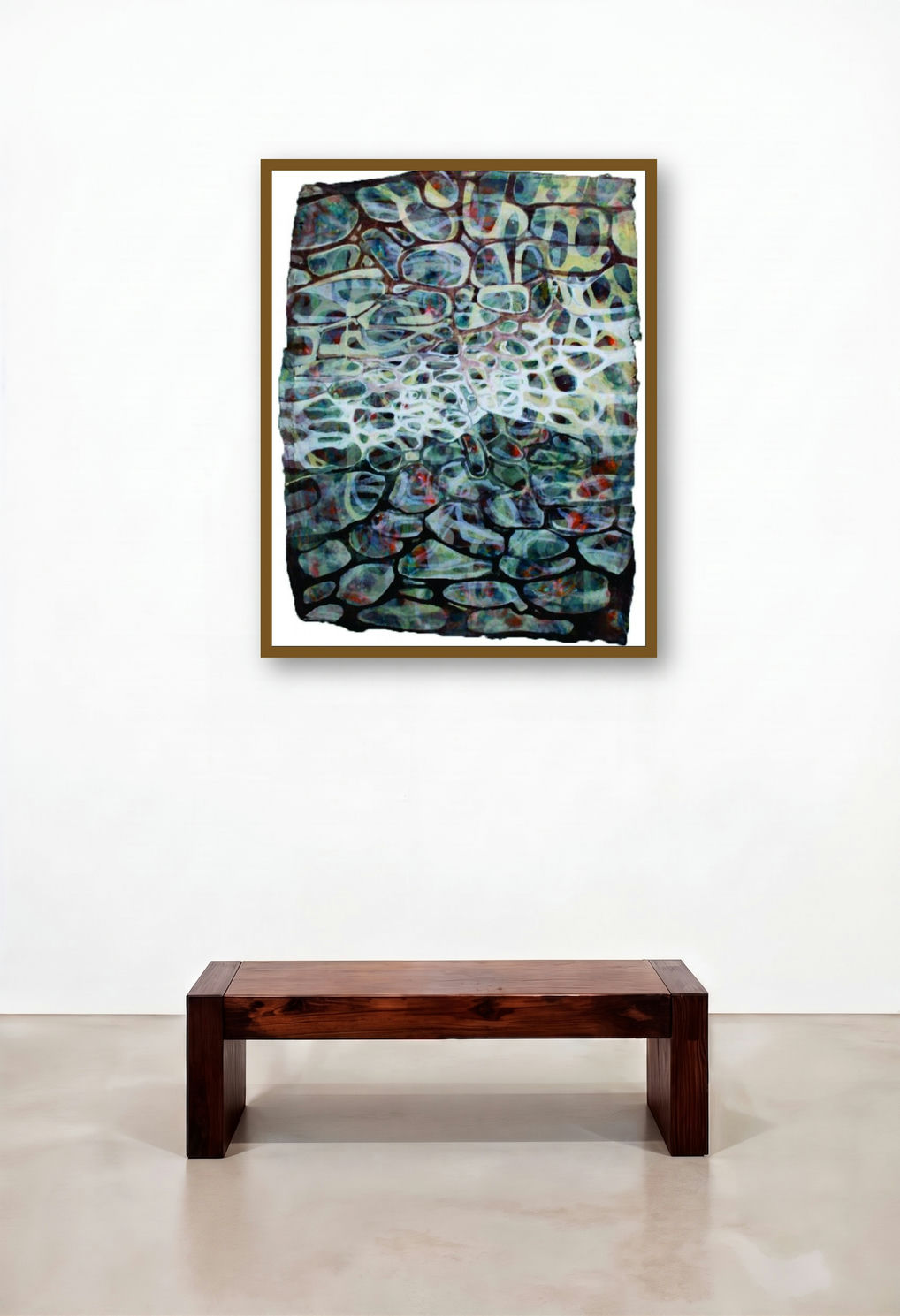 Creative Landscape 5 (Abstract Topography) by artist Sudhir Pawar displayed in a Boutique Hotel Style Executive Office