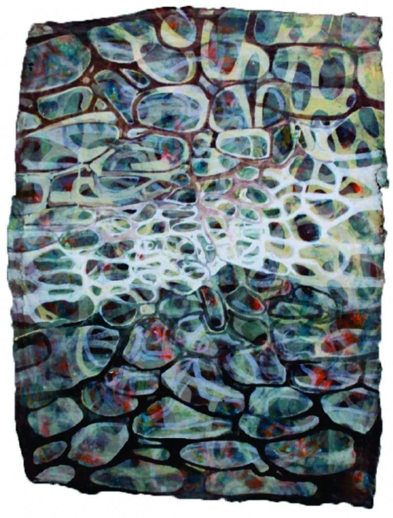 Landscape acrylic painting titled 'Creative Landscape 5', 34x24 inches, by artist Sudhir Pawar on Canvas