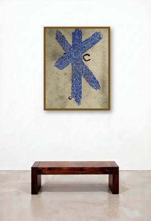 Criss Cross Abstract by artist Abba displayed in a Coastal Foyer